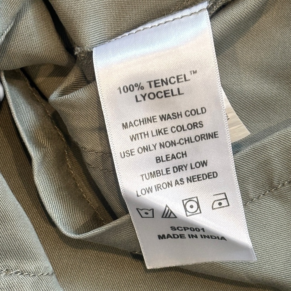 NWT Quince Vintage Wash Tencel Utility Shorts in Olive Green Women’s Small - Picture 6 of 7